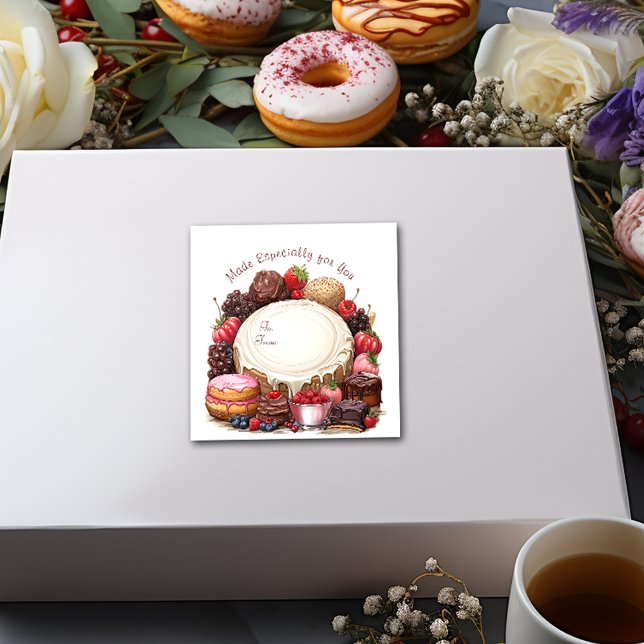 Cupcakes Doughnuts Brownies Candy Square Sticker (Creator Uploaded)