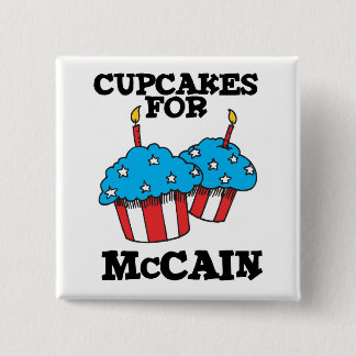 Cupcakes for McCain 15 Cm Square Badge