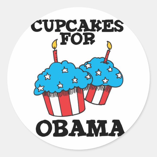 Cupcakes for Obama Classic Round Sticker (Front)