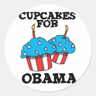 Cupcakes for Obama Classic Round Sticker