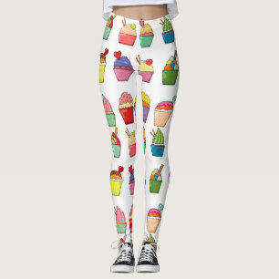 Cupcakes Fun design l Fashion colourful White Leggings
