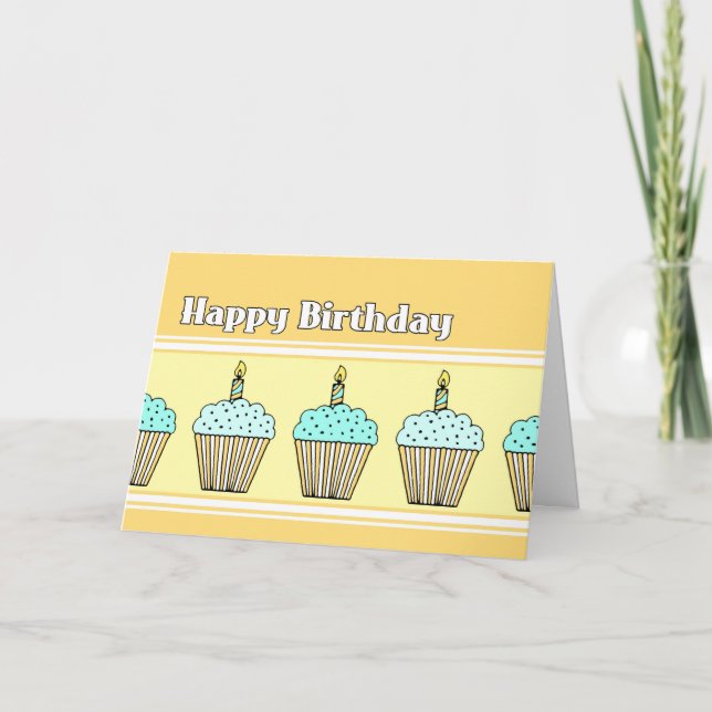 Cupcakes Happy Birthday Card (Front)