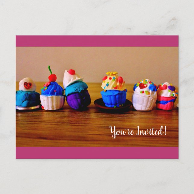 Cupcakes Invitation Postcard (Front)