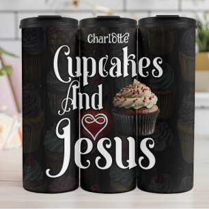 Cupcakes, Jesus, Sweet Devotion Thermal Tumbler