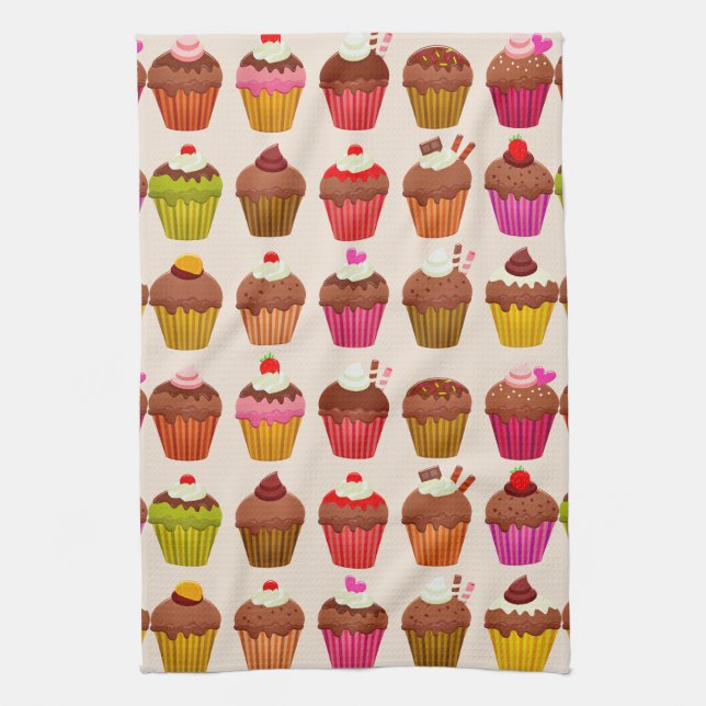 cupcakes kitchen towel (Vertical)