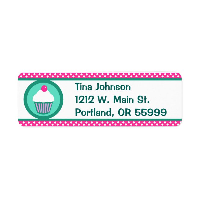 Cupcakes label return address label (Front)