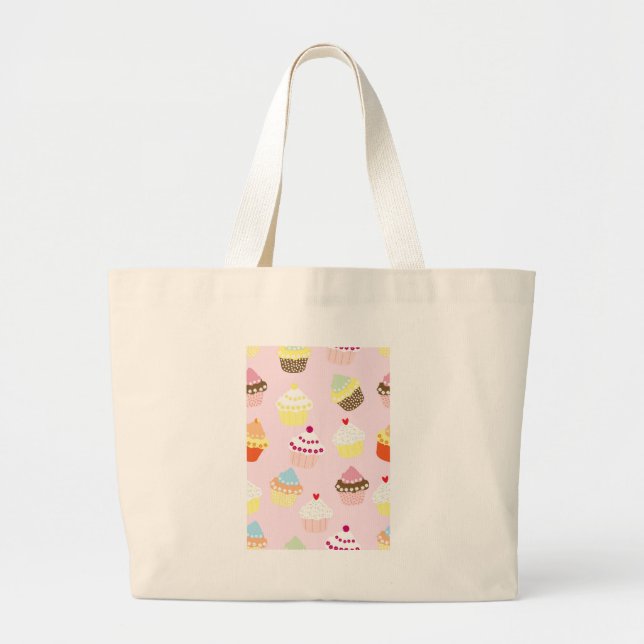 Cupcakes Large Tote Bag (Front)