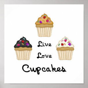 Cupcakes Live Love Poster