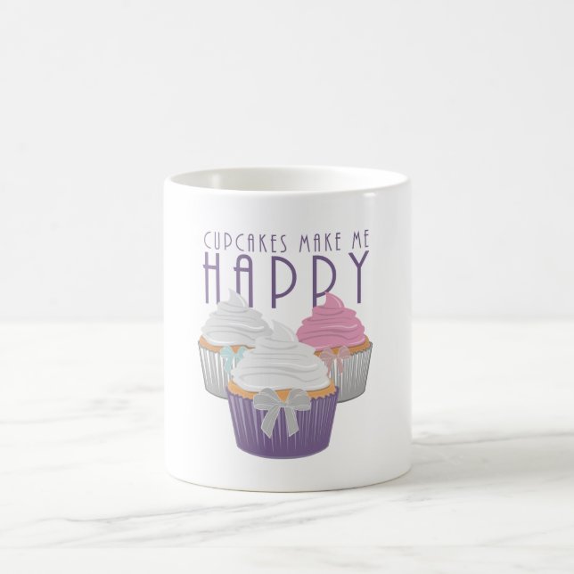 Cupcakes Make Me Happy Coffee Mug (Center)