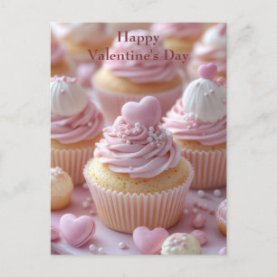 Cupcakes mit Herzen Valentinstag Postcard