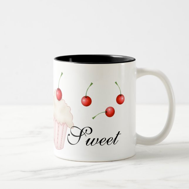 Cupcakes 'n Cherries Two-Tone Coffee Mug (Right)