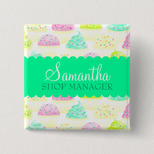 Cupcakes N Sprinkles Custom Name Badge Pin