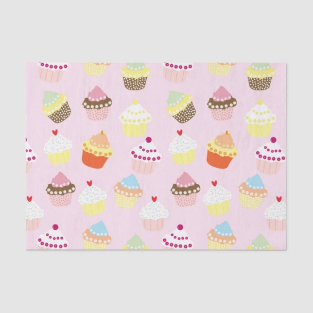 Cupcakes on pink tissue paper (Front)