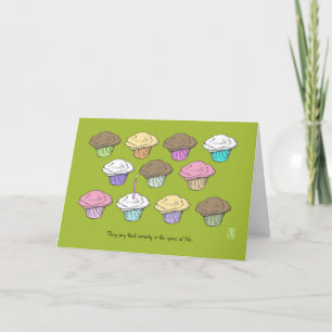 Cupcakes on Wasabi with Candle Birthday Card
