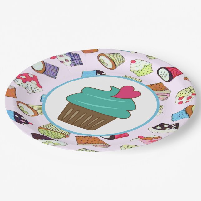 Cupcakes Paper Plate (Angled)