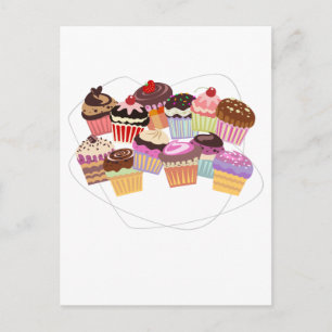 Cupcakes paradise postcard