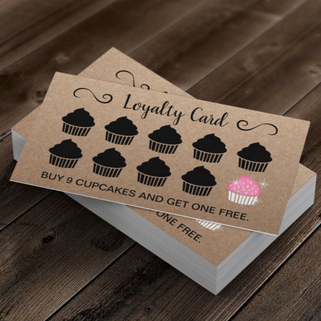 Cupcakes Pastry Bakery Loyalty Reward Kraft (Creator Uploaded)