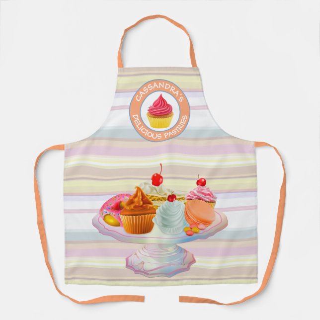 Cupcakes Pie Doughnut Macaron Sweet Baked Treats L Apron (Front)