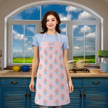 Cupcakes pink blue pattern name apron<br><div class="desc">A pink background decorated with a pattern of pink and blue cupcakes. Personalise and add a name.</div>