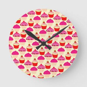 Cupcakes Round Clock