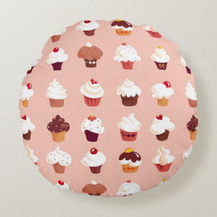Cupcakes Round Cushion