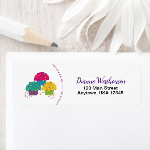 Cupcakes Sweet Frosting Colorful Sprinkles  Return Address Label