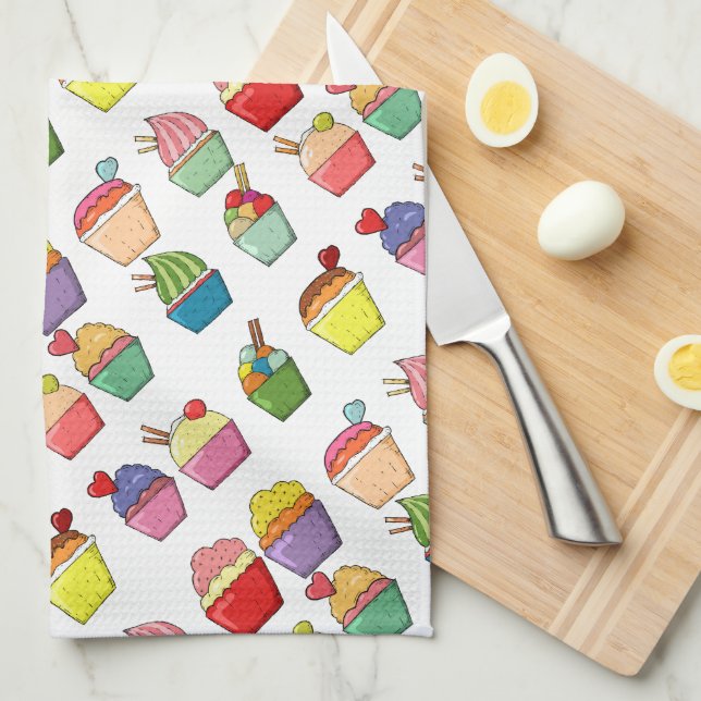 Cupcakes Tea Towel (Quarter Fold)