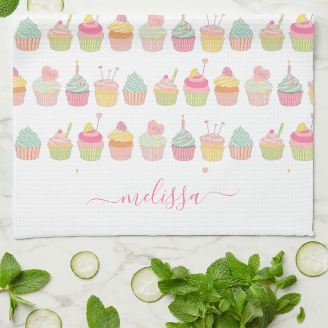 Cupcakes Tea Towel (Folded)
