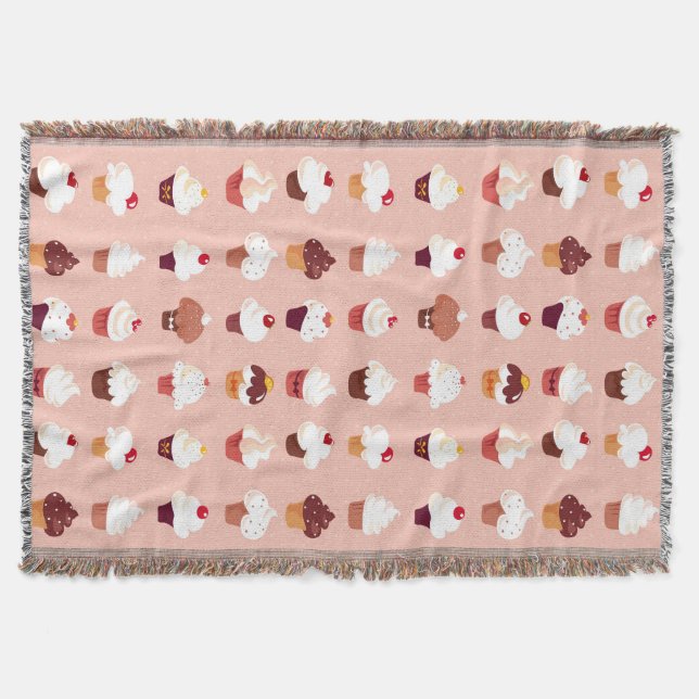 Cupcakes Throw Blanket (Front)