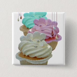 Cupcakes with Bling! 15 Cm Square Badge