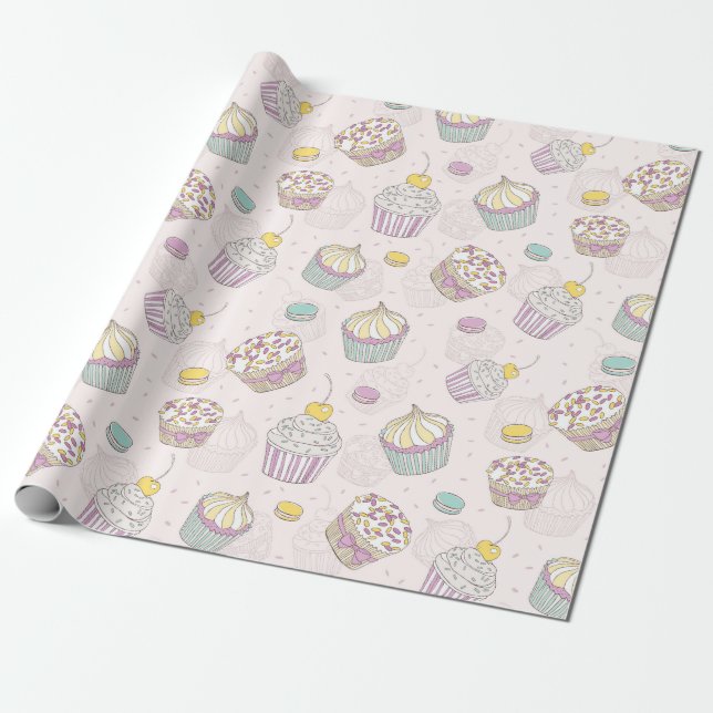 Cupcakes Wrapping Paper (Unrolled)