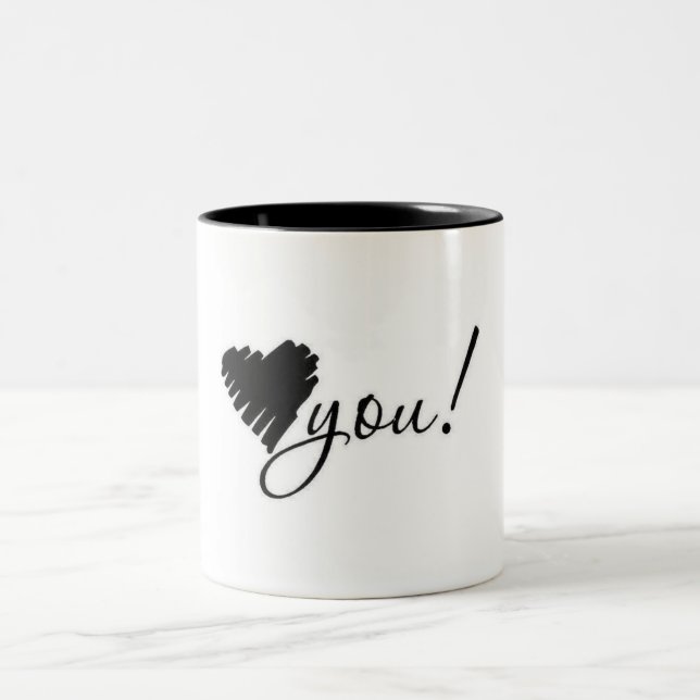 **CUPFUL OF LOVE FOR YOU** Two-Tone COFFEE MUG (Center)