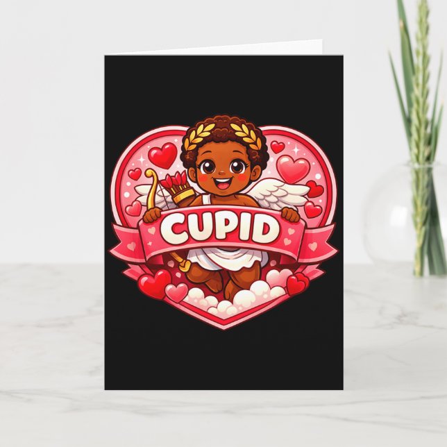 Cupid African American Valentine  Card (Front)