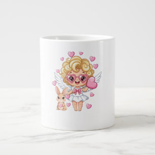 Cupid and Bunny Dance Large Coffee Mug