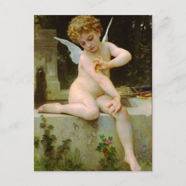 Cupid and butterfly by Bouguereau Postcard (Front)