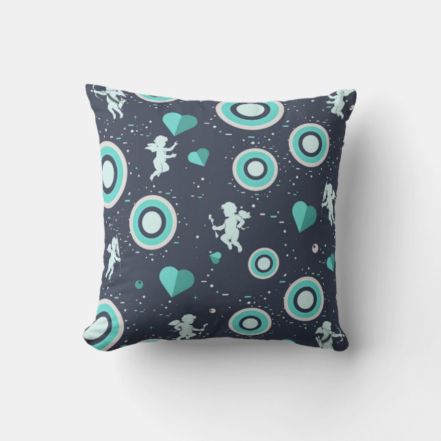 Cupid and hearts digital design cushion (Front)