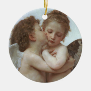 Cupid and Psyche as children - William Bouguereau Ceramic Ornament