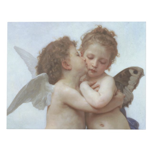 Cupid and Psyche as children - William Bouguereau Notepad (Front)