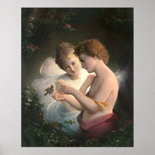 Cupid and Psyche, Louis Prang Poster