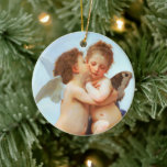 Cupid and Psyche Wedding Ornament<br><div class="desc">A beautiful keepsake for the bride and groom, this romantic ornament depicts Cupid and Psyche as children embraced in a kiss. The reverse side of the ornament is fully customisable to insert the names, date of marriage or start of a relationship, or other text desired. You may select a different...</div>