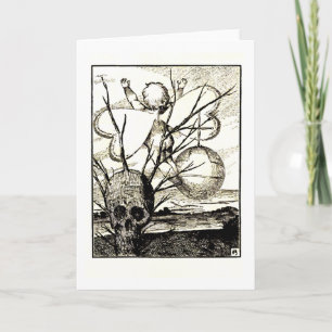 Cupid and the Skull Tree Holiday Card