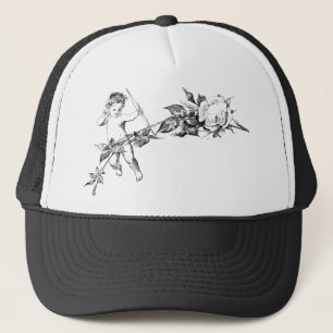 Cupid Angel Rose Cherub Decorative Floral Flower Trucker Hat