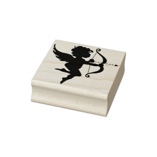 cupid angel silhouette art stamp