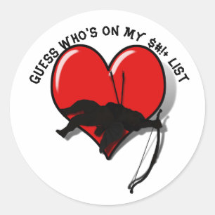 Cupid Anti Valentine's Day  Classic Round Sticker