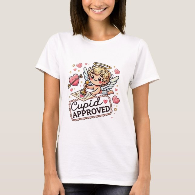 Cupid Approved - Cute Valentine's Day Design for L T-Shirt (Front)