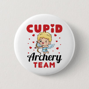Cupid Archery Team Cute Valentine's Day 6 Cm Round Badge