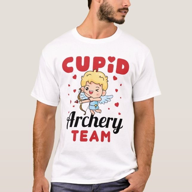 Cupid Archery Team Cute Valentine's Day T-Shirt (Front)