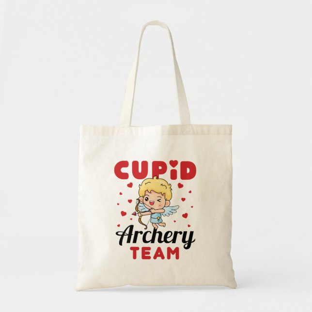 Cupid Archery Team Cute Valentine's Day Tote Bag (Front)