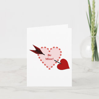 Cupid Arrow Through Heart Be Mine Valentine's Day Card