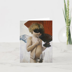 Cupid at the Masked Ball Holiday Card